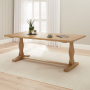 Solid Weathered Limed Oak Refectory Dining Table - 2m Length – Seats 6 to 8