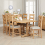 Cheshire Weathered Limed Oak 2m Refectory Dining Table + 6 Ladder Back Chair Set