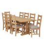 Cheshire Weathered Limed Oak 2m Refectory Dining Table + 8 Ladder Back Chair Set