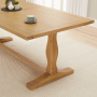 Solid Weathered Limed Oak Refectory Dining Table - 2m Length – Seats 6 to 8