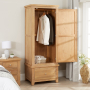 Cheshire Weathered Limed Oak Single 1 Door Wardrobe with Drawer