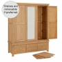 Cheshire Weathered Limed Oak Triple 3 Door Mirrored Wardrobe with 3 Drawers