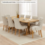 Solid Weathered Limed Oak Refectory Dining Table – 2.4m Length – Seats 8 to 10