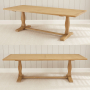 Solid Weathered Limed Oak Refectory Dining Table – 2.4m Length – Seats 8 to 10