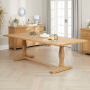 Weathered Limed Oak Refectory 2.4m Dining Table and 10 Natural Scoop Chairs