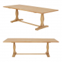 Weathered Limed Oak Refectory 2.4m Dining Table and 10 Natural Scoop Chairs