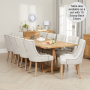 Cheshire Weathered Limed Oak 2.4m Refectory Dining Table + 8 Natural Scoop Dining Chairs