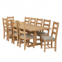 Cheshire Weathered  Limed Oak 2.4m Refectory Dining Table + 10 Ladder Back Dining Chairs