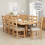 Cheshire Weathered Limed Oak 2.4m Refectory Dining Table + 8 Ladder Back Dining Chairs