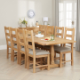 Cheshire Weathered Limed Oak 2.4m Refectory Dining Table + 8 Ladder Back Dining Chairs