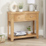 Cheshire Weathered Limed Oak 2 Drawer Hall Console Table