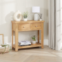 Cheshire Weathered Limed Oak 2 Drawer Hall Console Table