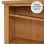 Cheshire Weathered Limed Oak Wide Low Bookcase with 2 Adjustable Shelves