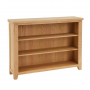 Cheshire Weathered Limed Oak Wide Low Bookcase with 2 Adjustable Shelves