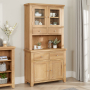 Cheshire Weathered Limed Oak 2 Door Glazed Dresser Sideboard