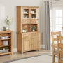 Cheshire Weathered Limed Oak 2 Door Glazed Dresser Sideboard