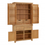 Cheshire Weathered Limed Oak Double Kitchen Larder Pantry Cupboard