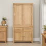 Cheshire Weathered Limed Oak Double Kitchen Larder Pantry Cupboard