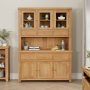 Cheshire Weathered Limed Oak Large Glazed Dresser Sideboard