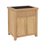 Cheshire Weathered Limed Oak Small Kitchen Island with Granite Top