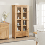 Cheshire Weathered Limed Oak Glazed Display Cabinet