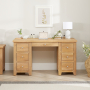 Cheshire Weathered Limed Oak Large Twin Pedestal Desk