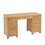 Cheshire Weathered Limed Oak Large Twin Pedestal Desk