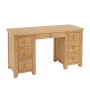 Cheshire Weathered Limed Oak Large Twin Pedestal Desk