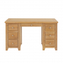 Cheshire Weathered Limed Oak Large Twin Pedestal Desk