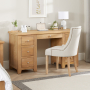 Cheshire Weathered Limed Oak Twin Pedestal Dressing Table Set with Chair