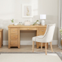 Cheshire Weathered Limed Oak Twin Pedestal Dressing Table Set with Chair