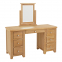 Cheshire Weathered Limed Oak Twin Pedestal Dressing Table Set with Mirror