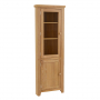 Cheshire Weathered Limed Oak Tall Glazed Corner Cabinet