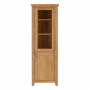 Cheshire Weathered Limed Oak Tall Glazed Corner Cabinet