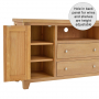 Cheshire Weathered Limed Oak Large TV Unit Sideboard