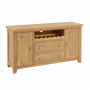 Cheshire Weathered Limed Oak Large Sideboard with Wine Rack