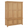 Cheshire Weathered Limed Oak Large Triple Kitchen Larder Pantry Cupboard