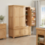 Cheshire Weathered Limed Oak Large Triple Kitchen Larder Pantry Cupboard