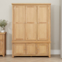 Cheshire Weathered Limed Oak Large Triple Kitchen Larder Pantry Cupboard