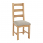 Cheshire Weathered Limed Oak Natural Fabric Upholstered Dining Chair