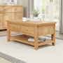 Cheshire Weathered Limed Oak 2 Drawer Coffee Table with Shelf