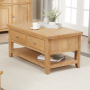 Cheshire Weathered Limed Oak 2 Drawer Coffee Table with Shelf