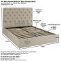 Chesterfield Button 4ft 6in Double Size Storage Ottoman Bed - Natural Linen Fabric