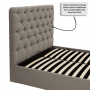 Chesterfield Button 5ft King Size Storage Ottoman Bed - Grey Linen Fabric