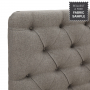 Chesterfield Button 5ft King Size Storage Ottoman Bed - Grey Linen Fabric