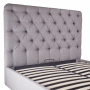 Chesterfield Button 4ft 6in Double Size Storage Ottoman Bed - Grey Linen Fabric