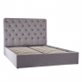 Chesterfield Button 4ft 6in Double Size Storage Ottoman Bed - Grey Linen Fabric