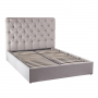 Chesterfield Button 4ft 6in Double Size Storage Ottoman Bed - Natural Linen Fabric