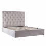 Chesterfield Button 4ft 6in Double Size Storage Ottoman Bed - Natural Linen Fabric