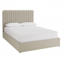 Savoy Fluted 4ft 6in Double Size Storage Ottoman Bed - Natural Linen Fabric